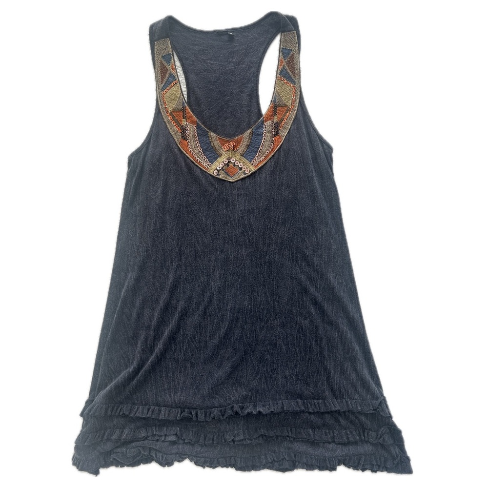 Awake Couture Beaded Tunic Racerback Tank